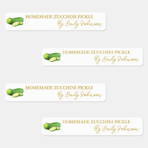 Zelfgemaakte courgette dunne label