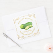 zelfgemaakte courgette vierkant label (Envelop)