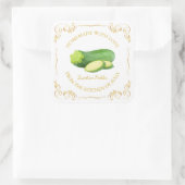 zelfgemaakte courgette vierkant label (Tas)