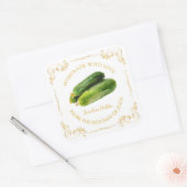 zelfgemaakte courgette vierkant label (Envelop)