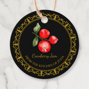  Zelfgemaakte Cranberry Jam Hang Label l Zwart
