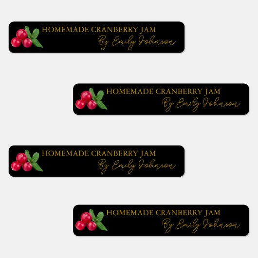 Zelfgemaakte Cranberry Jam Thin Seal Label (Groep)