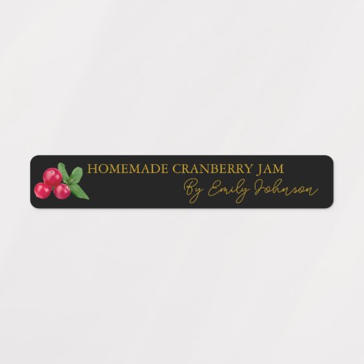 Zelfgemaakte Cranberry Jam Thin Seal Label (Design 2)