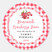 Zelfgemaakte Cranberry Juice Drink Label (Voorkant)