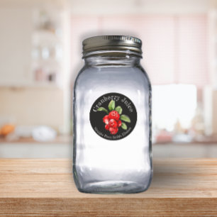 Zelfgemaakte Cranberry-Sap Voedsel Etiket