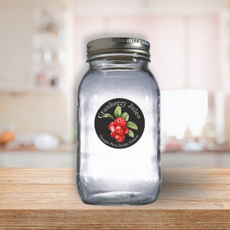 Zelfgemaakte Cranberry-Sap Voedsel Etiket