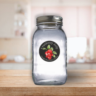Zelfgemaakte Cranberryjam Voedsel Etiket