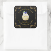 zelfgemaakte cupcake vierkant label (Tas)