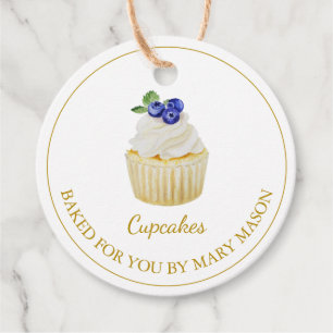 Zelfgemaakte Cupcakes Favor Tags Wit Bedankjes Labels
