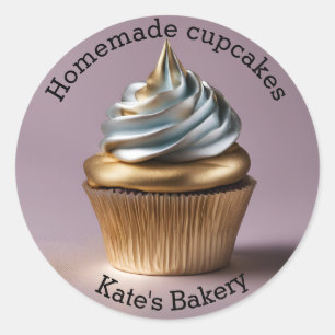 Zelfgemaakte Cupcakes Ronde Sticker
