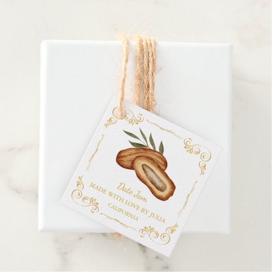 Zelfgemaakte Datum Jam Square Hang Label (In situ)