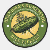 Zelfgemaakte Dill Pickles  Label Sjabloon (Voorkant)