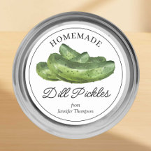 Zelfgemaakte Dille-pickles Inmaaksticker
