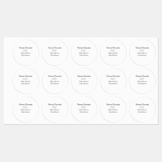 Zelfgemaakte donuts bakkerij toevoegen jouw tekst  labels (Vel)