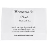 Zelfgemaakte donuts gemaakt met liefde voeg tekst  groot cadeauzakje (Achterkant)