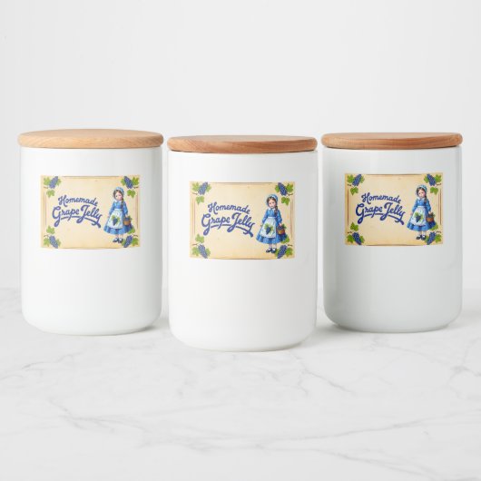 Zelfgemaakte druivenjam - voedselcontainer etiket (Flessen)