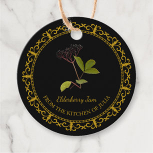 Zelfgemaakte Elderberry Jam Hang Label l Zwart