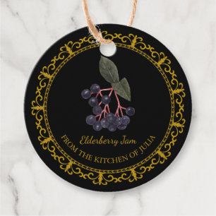 Zelfgemaakte Elderberry Jam Hang Label l Zwart