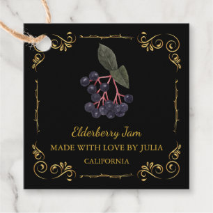  Zelfgemaakte Elderberry Jam Square Hang Label