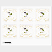 Zelfgemaakte Elderberry Jam Square Label (Vel)