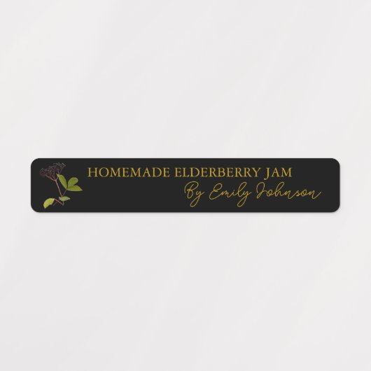 Zelfgemaakte Elderberry Jam Thin Seal Label (Design 1)