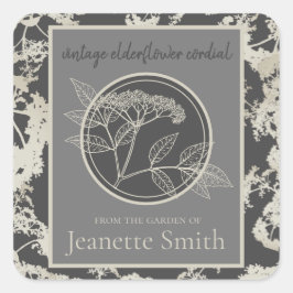 Zelfgemaakte Elderflower Wine Custom  Dark Vierkante Sticker