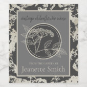 Zelfgemaakte Elderflower Wine Custom Dark Wijn Etiket (Enkel label)