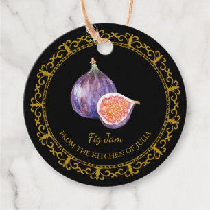  Zelfgemaakte Fig Jam Hang Label l Zwart