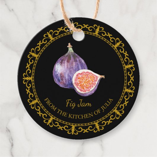  Zelfgemaakte Fig Jam Hang Label l Zwart (Voorkant)