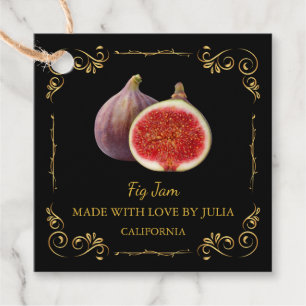 Zelfgemaakte Fig Jam Square Hang Label