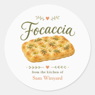 Zelfgemaakte Focaccia Brood Keuken Label