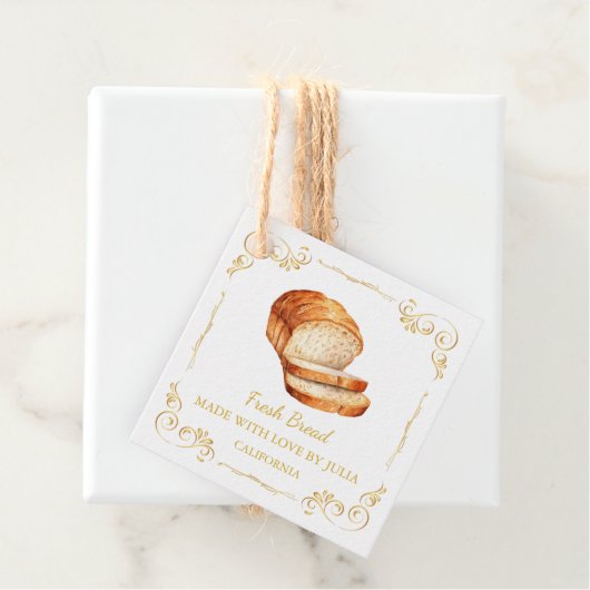 zelfgemaakte Fresh Bread Square Hang Label (In situ)