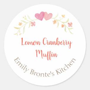 Zelfgemaakte gebakken goederen behouden handgemaak ronde sticker