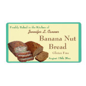 Zelfgemaakte gebakken goederen Broden Turquoise Gr Etiket (Voorkant)