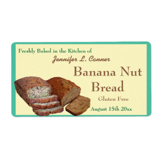 Zelfgemaakte gebakken goederen Broden Turquoise Gr Etiket