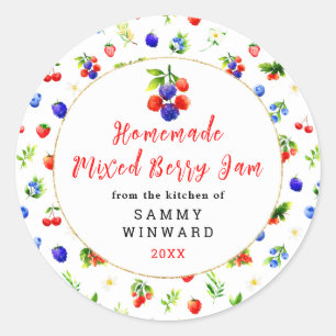 Zelfgemaakte gemengde Berry Jam Canning Label