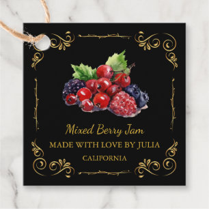 zelfgemaakte gemengde Berry Jam Square Hang Label