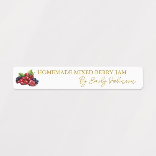 Zelfgemaakte Gemengde Berry Jam Thin Label (Design 1)