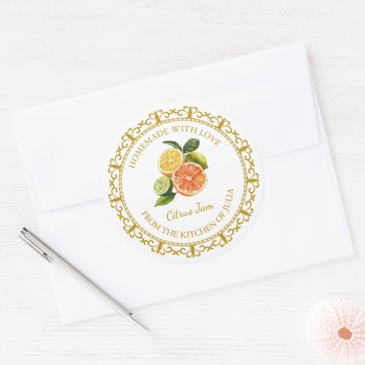 Zelfgemaakte Gemengde Citrus Jam Label L Wit (Envelop)