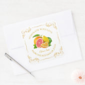 zelfgemaakte gemengde citrus Jam Square Label (Envelop)