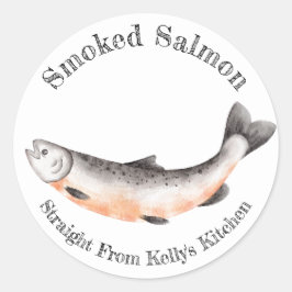 Zelfgemaakte Gerookte Zalm Voedsel Label