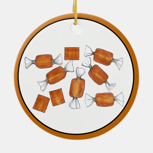 Zelfgemaakte gezouten karamels snoepjes Snoep gema Keramisch Ornament (Achterkant)