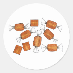 Zelfgemaakte gezouten karamels snoepjes Snoep gema Ronde Sticker