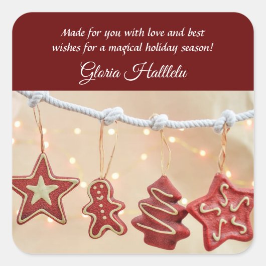 Zelfgemaakte Gingerbread Christmas Cookies Sticker (Voorkant)