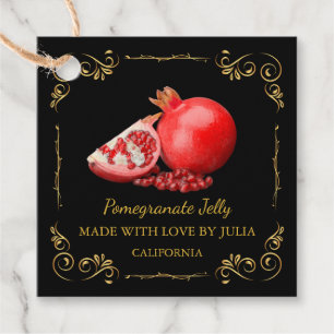 Zelfgemaakte Granaatappel Jelly Square Hang Label