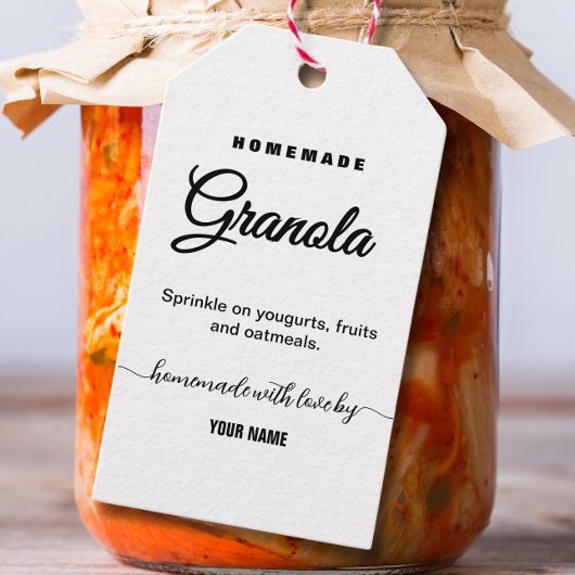 Zelfgemaakte Granola Label label Cadeaulabel