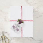 Zelfgemaakte Grape Jam met geruit patroon Cadeaulabel (Met Touw)