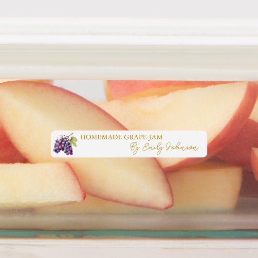 Zelfgemaakte Grape Jam Thin Label (Aangebracht)