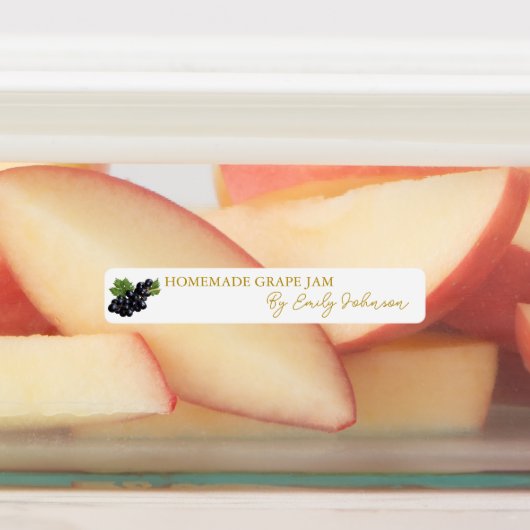 Zelfgemaakte Grape Jam Thin Seal Label (Aangebracht)