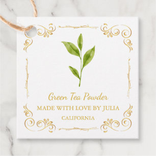Zelfgemaakte Groene Thee Powder Square Hang Label